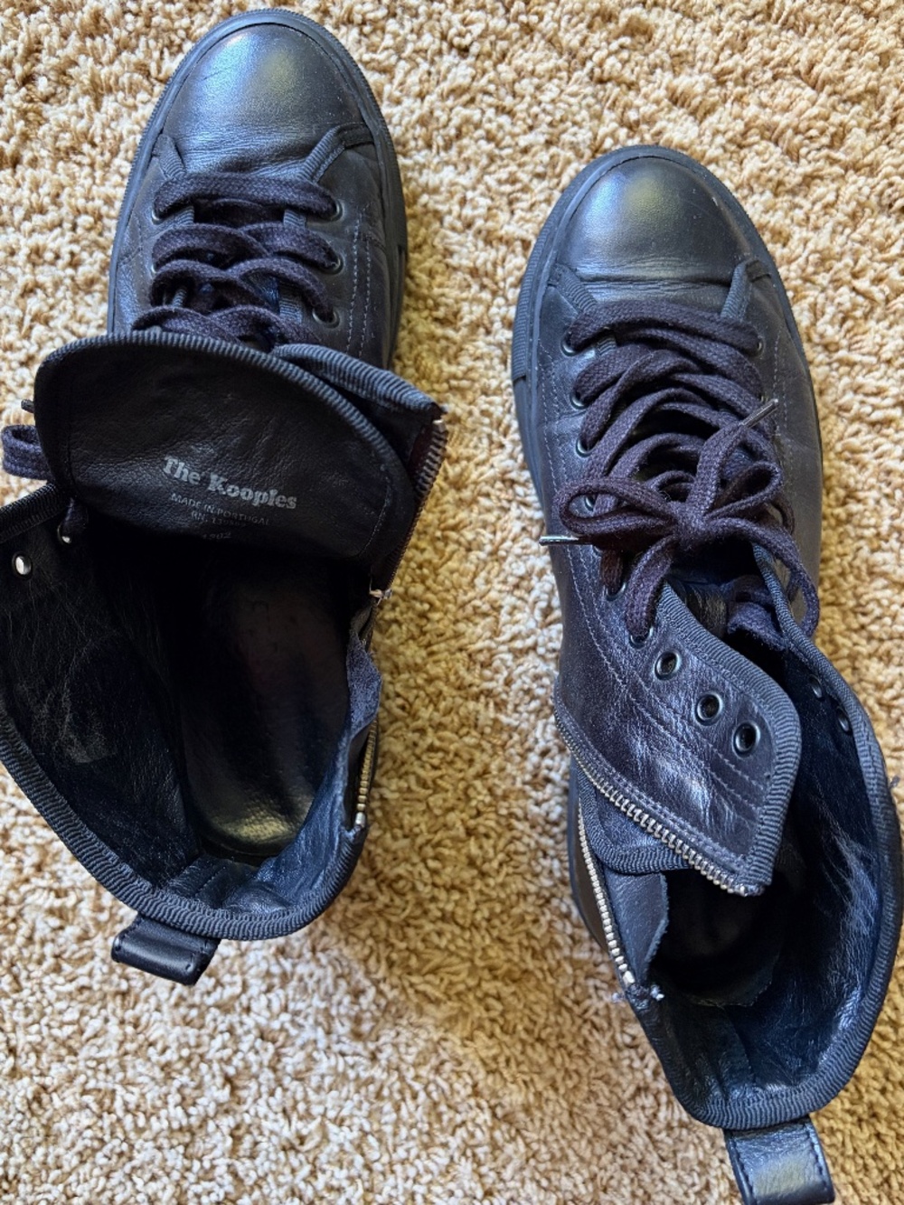 The Kooples Sneakers, made in Portugal, leather, black, size 8.5